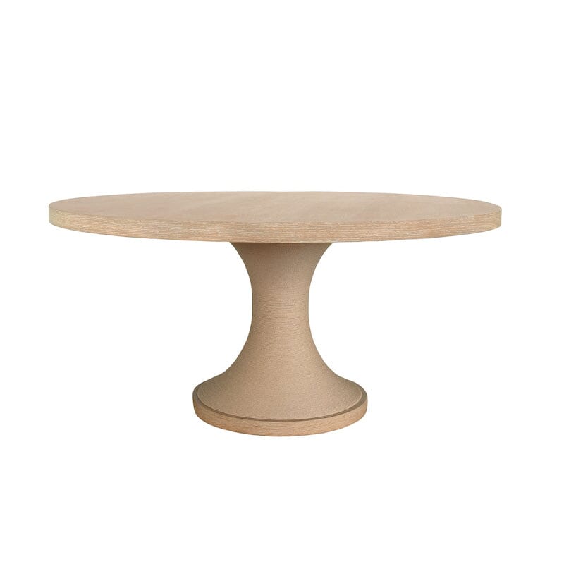 Malibu Cerused Oak and Rope Base Dining Table by Worlds Away - Primary view with base and top shown