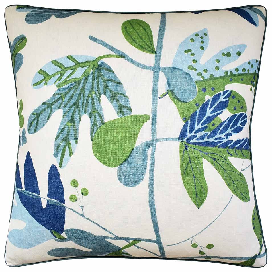 Navy blue and sales green throw pillows