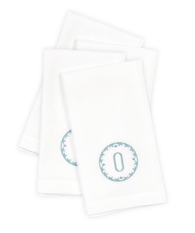 Matouk Carta Linens Guest Towels - Monogrammed in Letter O