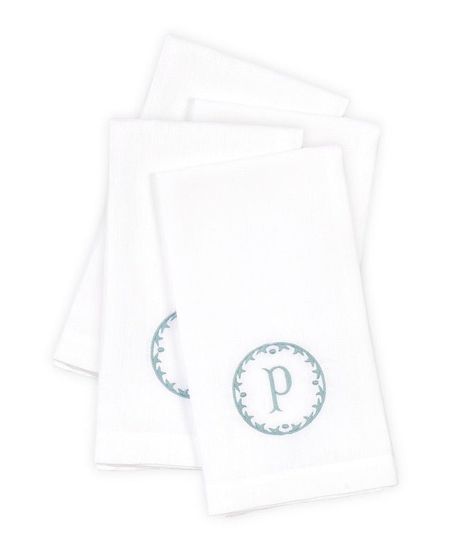 Matouk Carta Linens Guest Towels - Monogrammed in Letter P