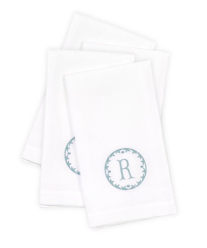 Matouk Carta Linens Guest Towels - Monogrammed in Letter R