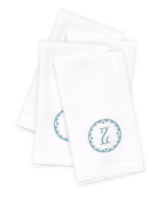 Matouk Carta Linens Guest Towels - Monogrammed in Letter Z