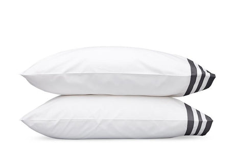 Allegro Charcoal Pillowcases | Matouk at Fig Linens