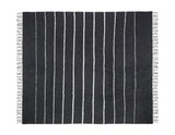 Throw Blanket - Amelia Stripe Charcoal Grey Throw by Matouk - Open Full View