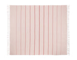 Throw Blanket - Amelia Stripe Slipper Pink Throw by Matouk - Open Full View