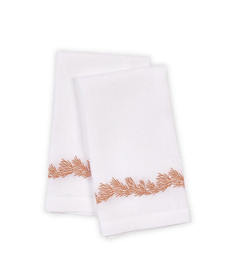 Atoll Copper Linen Guest Towels - Matouk at Fig Linens