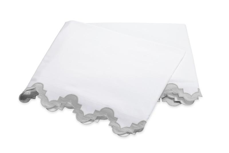 Aziza Silver Flat Sheet | Matouk at Fig Linens and Home