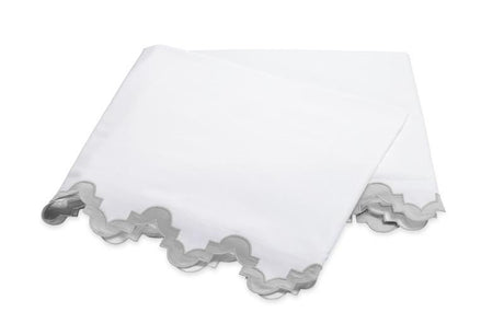 Aziza Silver Flat Sheet | Matouk at Fig Linens and Home