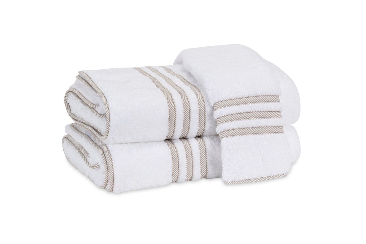 Beach Road Tan Stripe Bath Towels by Matouk | Fig Linens