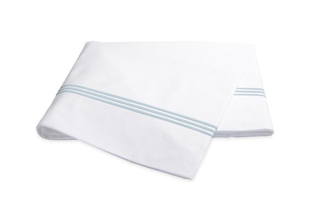 Bel Tempo Blue Flat Sheet | Matouk at Fig Linens