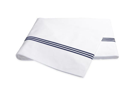 Bel Tempo Navy Blue Flat Sheet | Matouk at Fig Linens