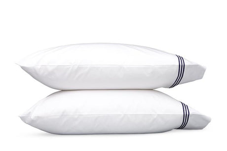 Bel Tempo Navy Blue Pillowcases | Matouk at Fig Linens