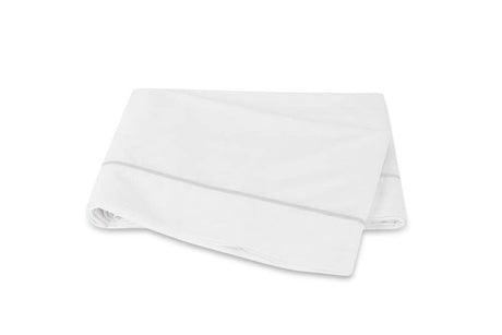 Matouk Bergamo Silver Flat Sheet | Fig Linens