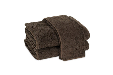 Cairo Bath in Sable Brown | Matouk Towels with Straight Piping at Fig Linens and Home