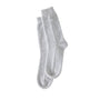 Matouk Cashmere Socks - Sterling Grey 100% Cashmere Slipper Sleep Socks with Heart Motif