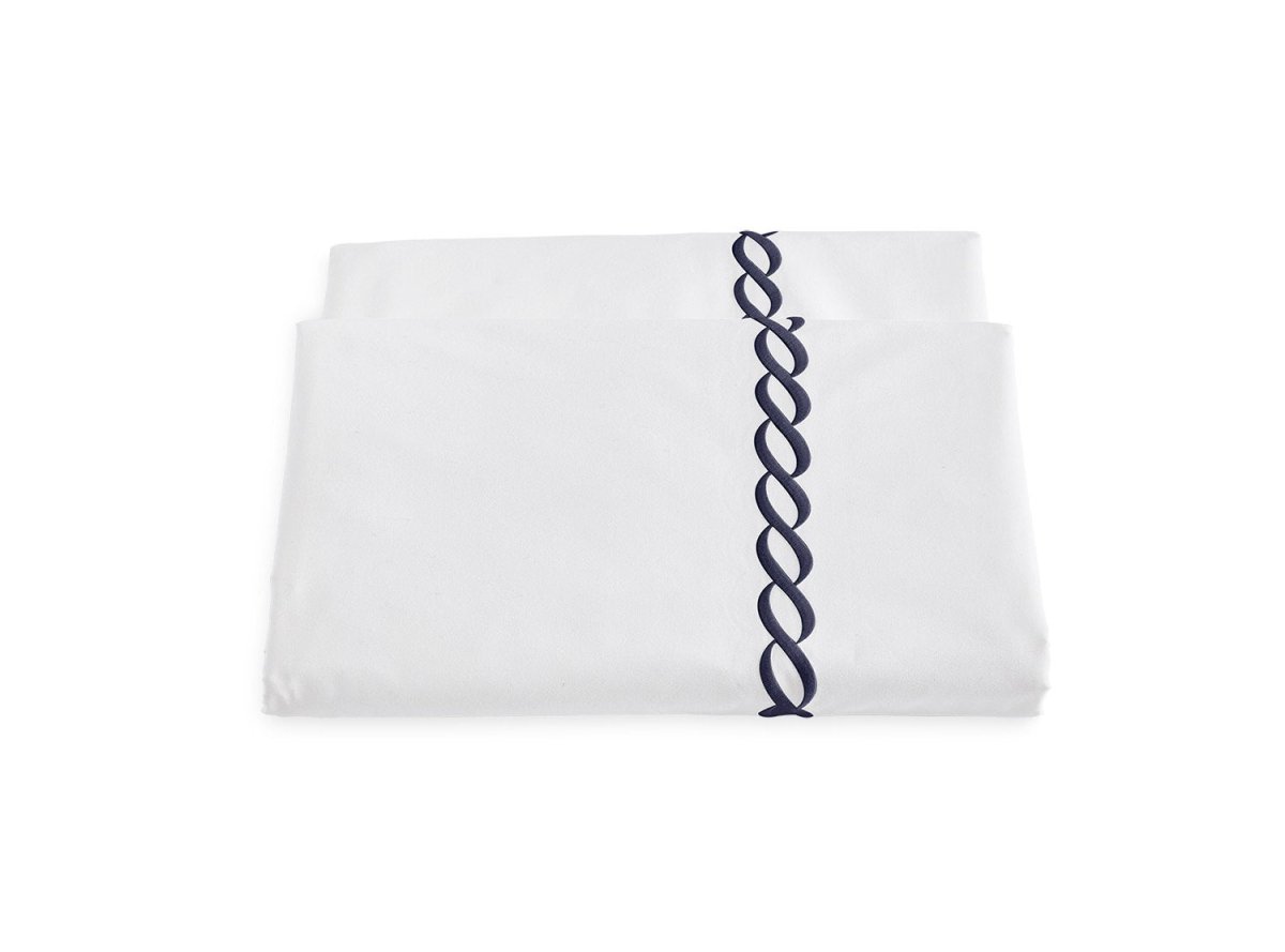 Matouk Classic Chain Navy Duvet Cover | Fig Linens and Home