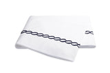 Matouk Classic Chain Navy Flat Sheet | Fig Linens and Home