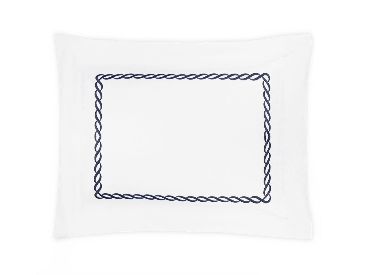 Matouk Classic Chain Navy Pillow Sham | Fig Linens and Home