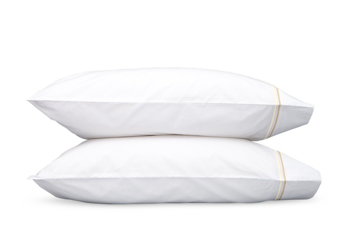 Essex Champagne Pillowcases | Matouk Percale Bedding