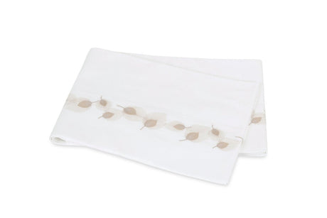 Matouk Feather Champagne Flat Sheet - Giza Percale Bedding at Fig Linens