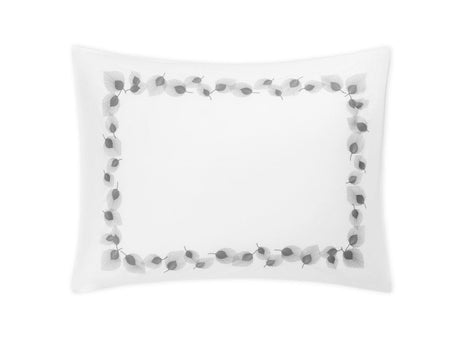 Matouk Feather Platinum Pillow Sham - Giza Percale Bedding at Fig Linens