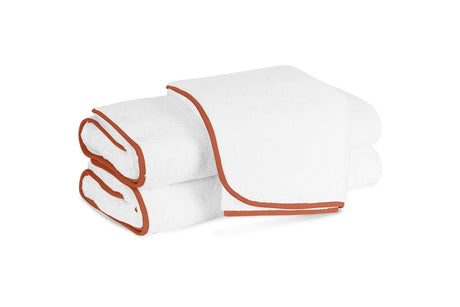 Terrycloth Giza Towels with Orange Trim by Matouk | Luxury 100% Cotton Towels at Fig Linens and Home