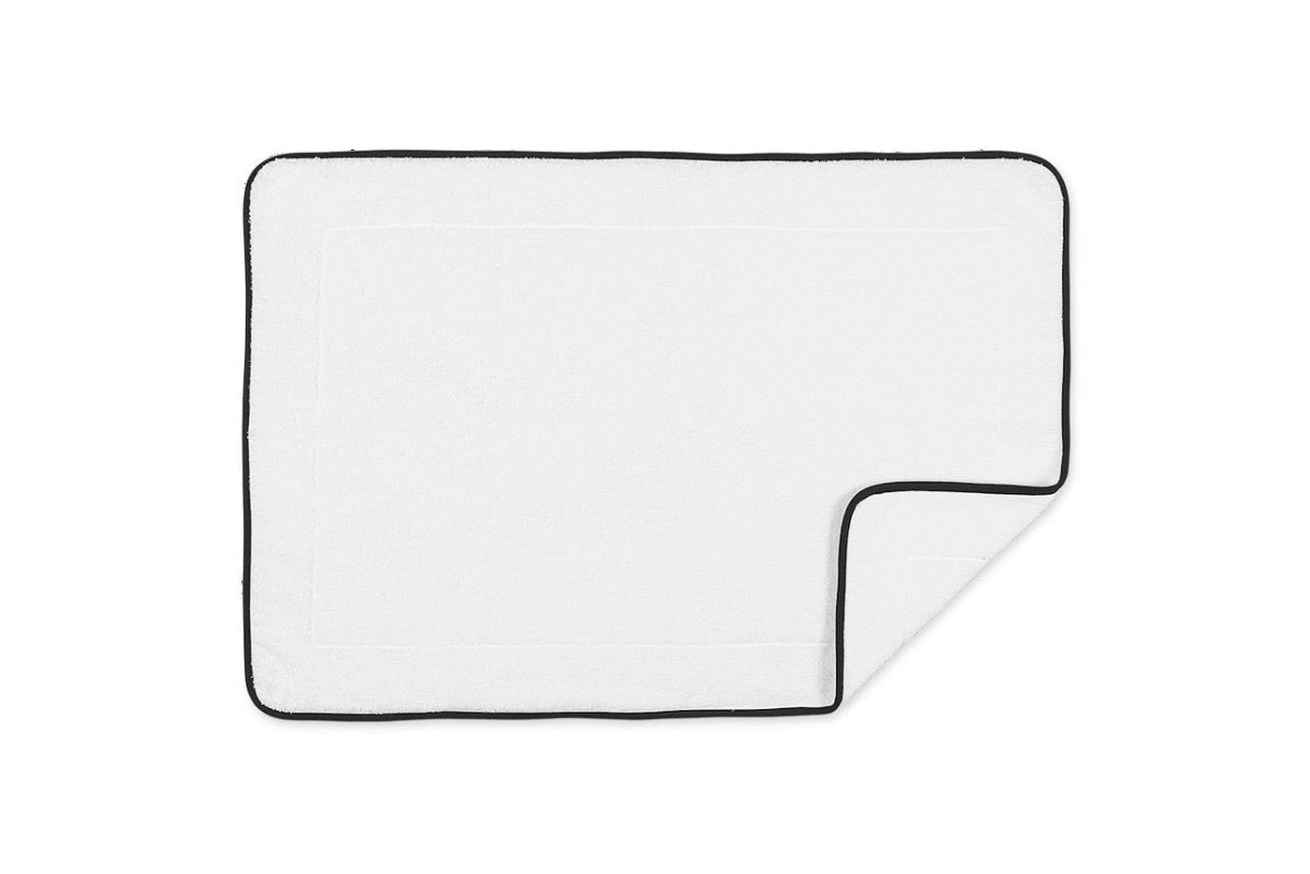 Bath Mat - Matouk White Giza Tub Mat with Black Trim