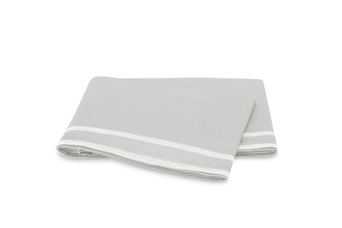 Matouk Grace Silver Flat Sheet | Fig Linens and Home