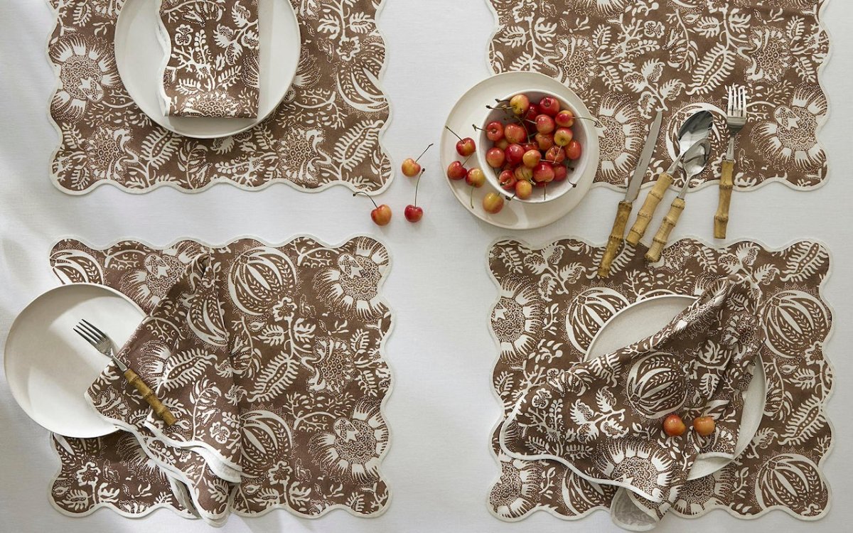 Placemats - Granada Chestnut Table Linens by Matouk Schumacher