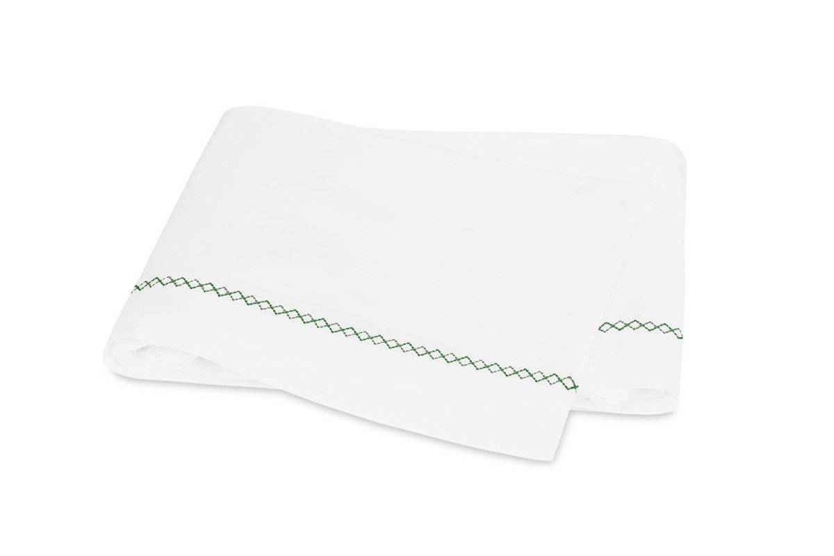 Matouk Hatch Green Flat Sheet | Fig Linens