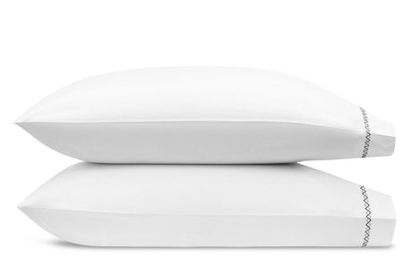 Matouk Hatch Platinum Pillowcases | Fig Linens