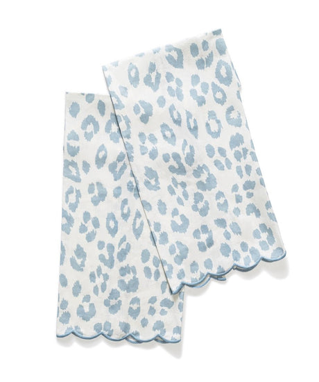 Iconic Leopard Sky Guest Towels by Matouk Schumacher | Powder Room Towels at Fig Linens and Home