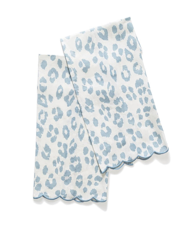 Iconic Leopard Sky Guest Towels by Matouk Schumacher | Powder Room Towels at Fig Linens and Home