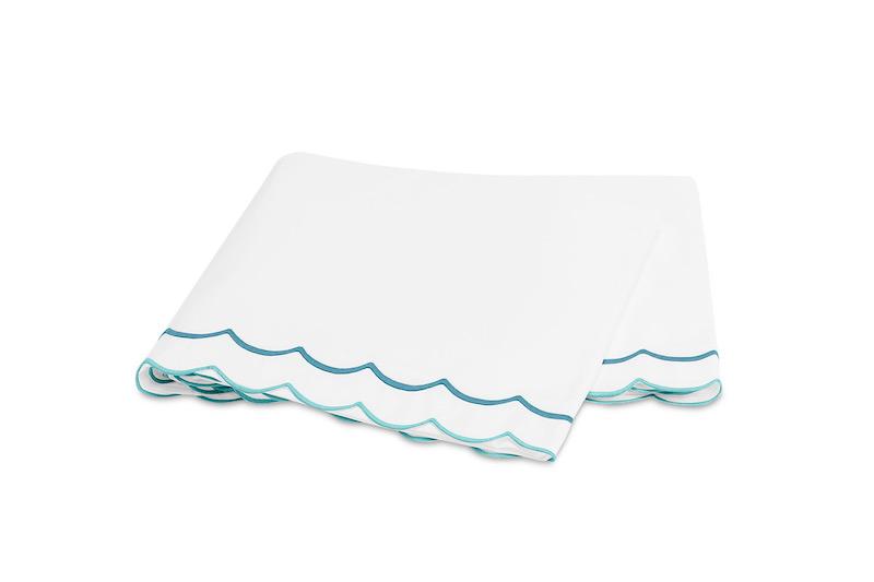 India Cerulean Flat Sheet | Matouk Percale at Fig Linens