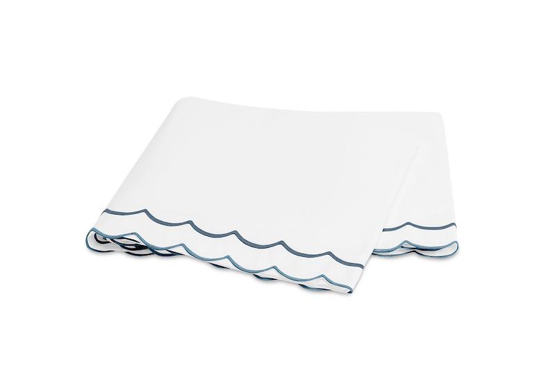 India Hazy Blue Flat Sheet | Matouk Percale at Fig Linens