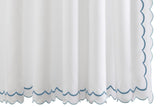 Shower Curtain - Matouk India Pique Shower Curtain Cerulean at Fig Linens and Home | Bath Boutique