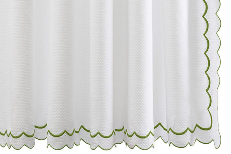 Shower Curtain - Matouk India Pique Shower Curtain Grass at Fig Linens and Home | Bath Boutique