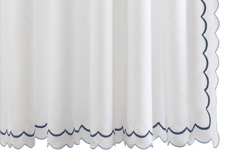 Shower Curtain - Matouk India Pique Shower Curtain Hazyblue at Fig Linens and Home | Bath Boutique