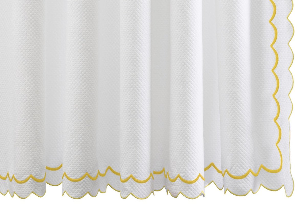 Shower Curtain - Matouk India Pique Shower Curtain Lemon at Fig Linens and Home | Bath Boutique