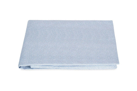 Matouk Jasper Fitted Sheet at Fig Linens and Home Hazy Blue