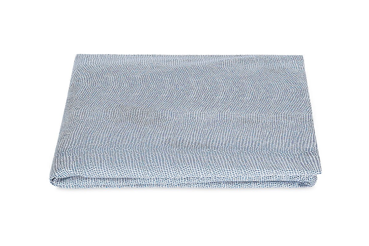 Matouk Jasper Fitted Sheet at Fig Linens and Home Steel Blue