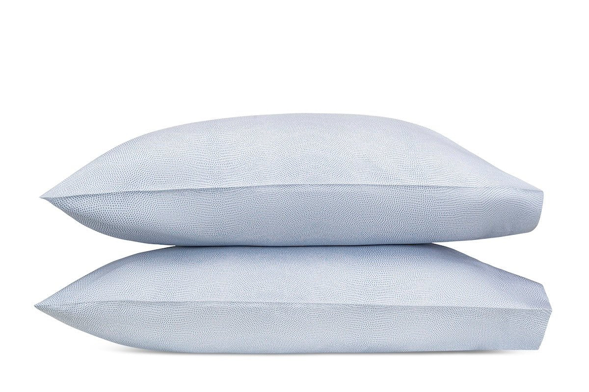 Matouk Jasper Pillowcases Pair at Fig Linens and Home Hazy Blue