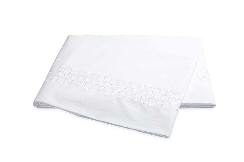 Matouk Liana White Flat Sheet | Fig Linens