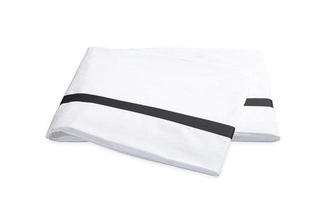 Flat Sheet - Matouk Lowell Charcoal Bedding - Fig Linens and Home - Percale