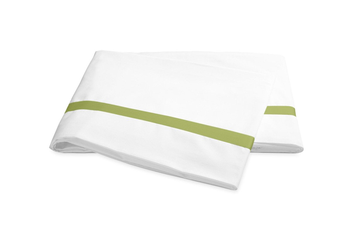 Lowell Grass Green Flat Sheet | Matouk at Fig Linens