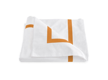 Matouk Lowell Tangerine Duvet Cover - Percale Bedding at Fig Linens