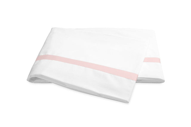 Lowell Pink Flat Sheet | Matouk Percale Bedding at Fig Linens