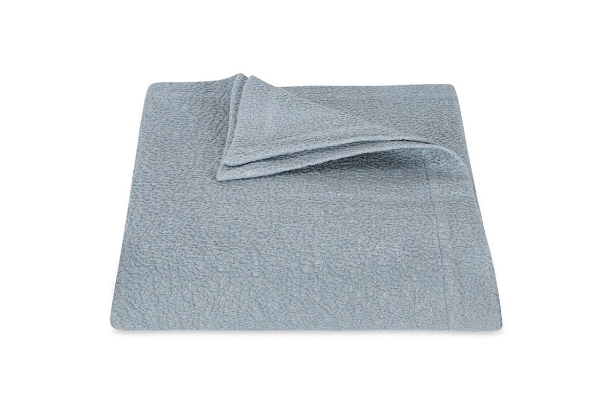 Matouk Malibu Coverlet Hazy Blue at Fig Linens and Home