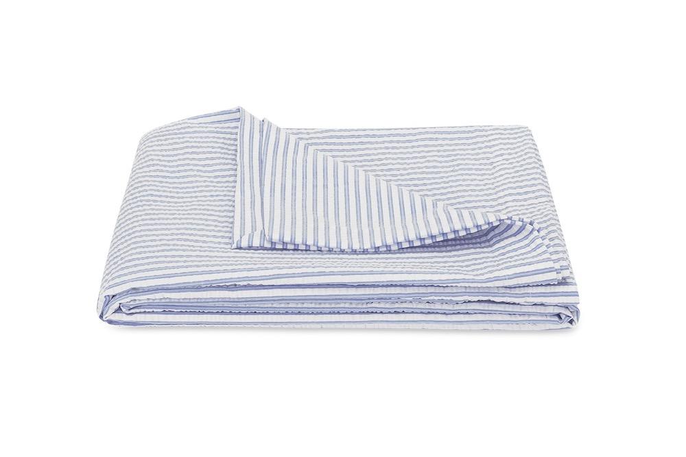 Matteo Azure Blue Coverlet | Matouk at Fig Linens