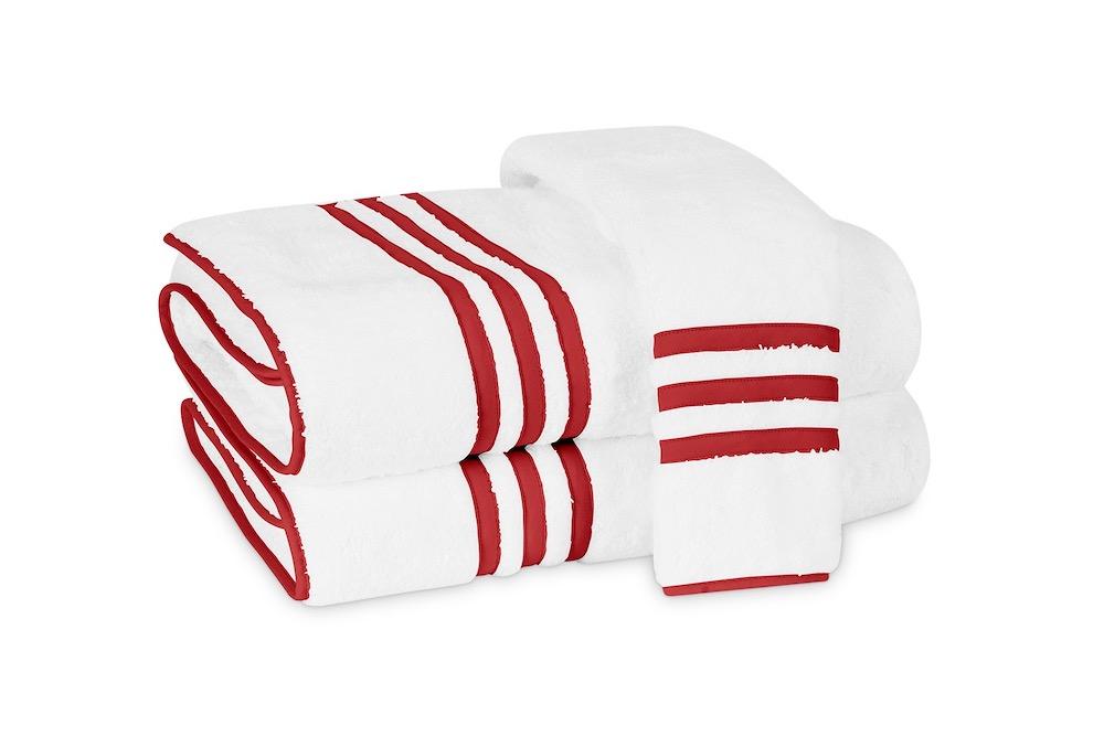 Matouk Newport Bath Towels in Red | Fig Linens and Home